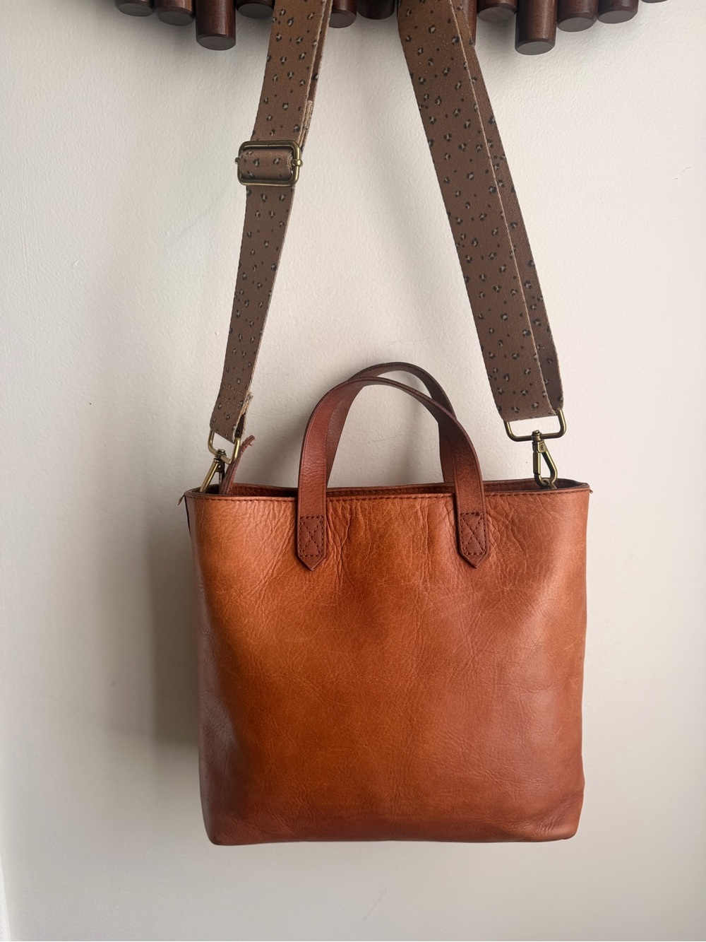 Madewell Leather Small Tote in Warm Chestnut Brown